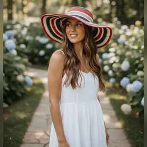 NWOT Lane Bryant Floppy Stripped Wide Brimmed Straw Hat